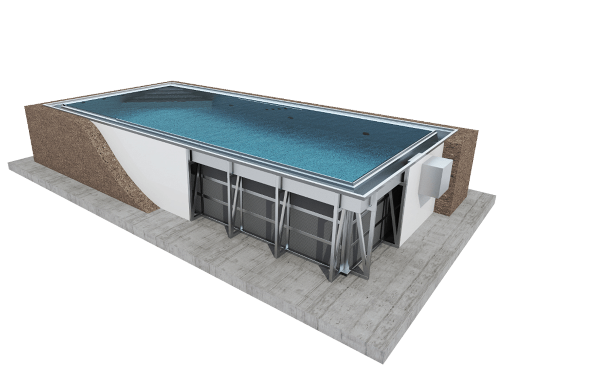 Vizualizace přelivného bazénu IMAGINOX bez podpěry