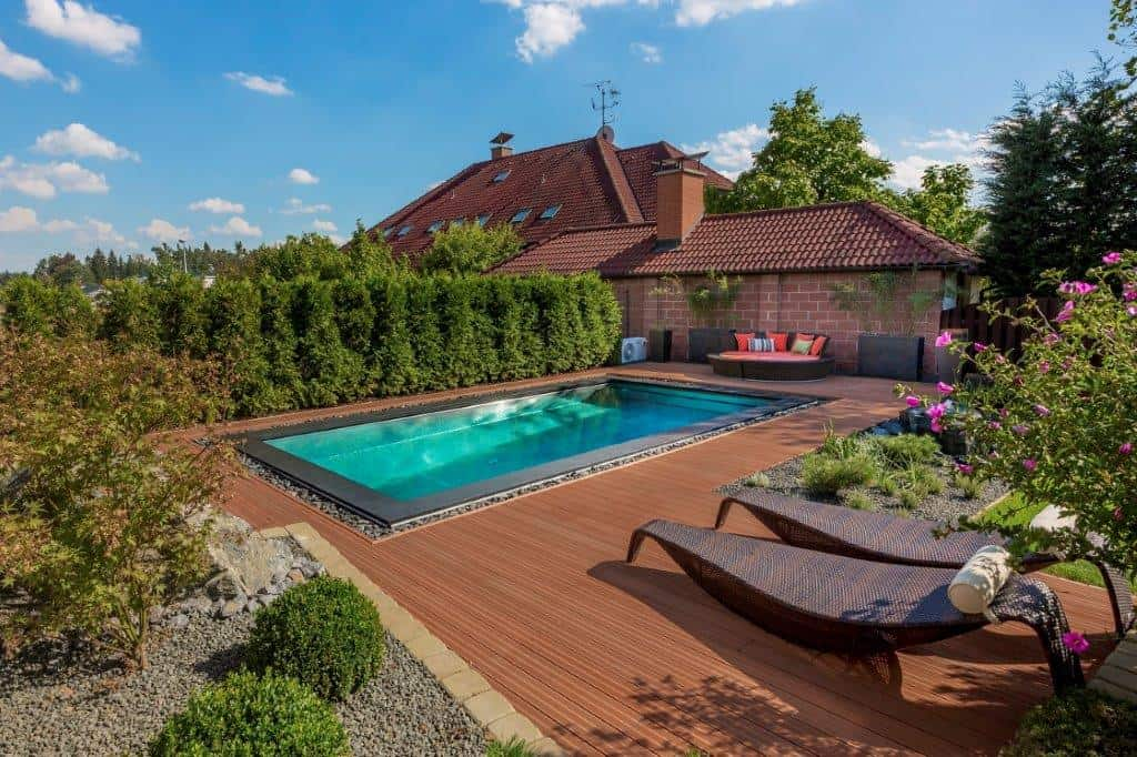 Stainless-Steel Pool with Pebble Overflow